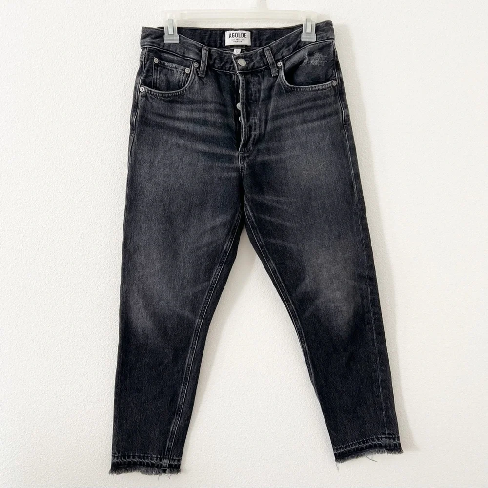 AGOLDE Jamie Jeans Straight Leg Gray Black Size 27 Revolve